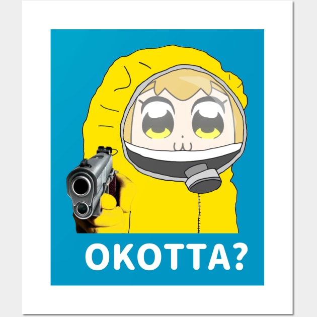 Popuko Okotta? in Hazmat Suit Edits memes with gun Wall Art by FOGSJ